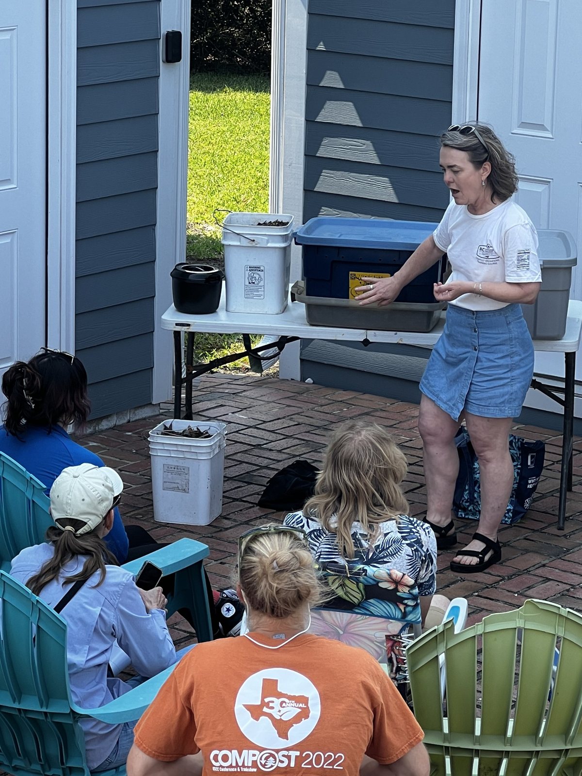 Outdoor environmental education activity with a group of young participants